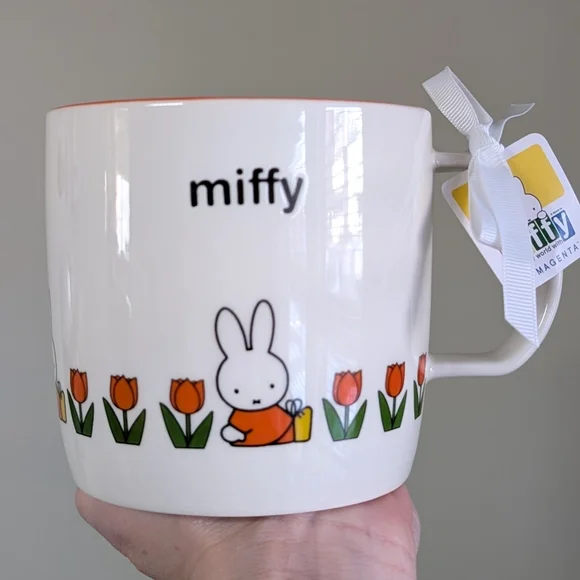 Miffy x Magenta Spring Floral Miffy Mug with Wraparound Tulip Design 🌷 - Picture 2 of 6